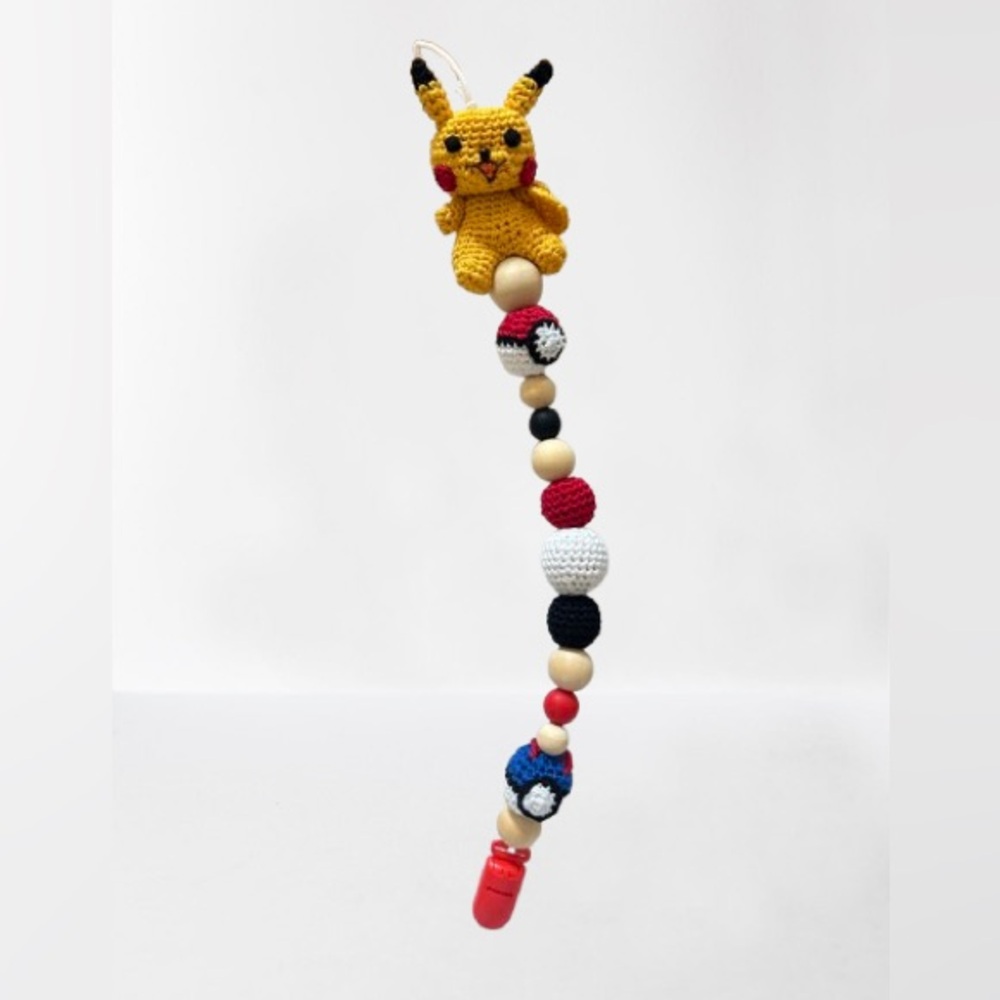 Pokemon Pikachu Baby Pacifier Holder/Stroller Toy
